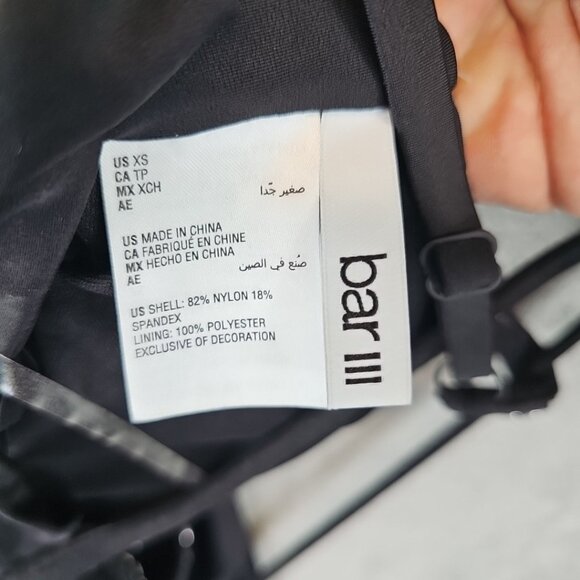 Bar III Tell Me About It Stud One-Piece Swimsuit Womens Size XS Black Push Up - Picture 7 of 7